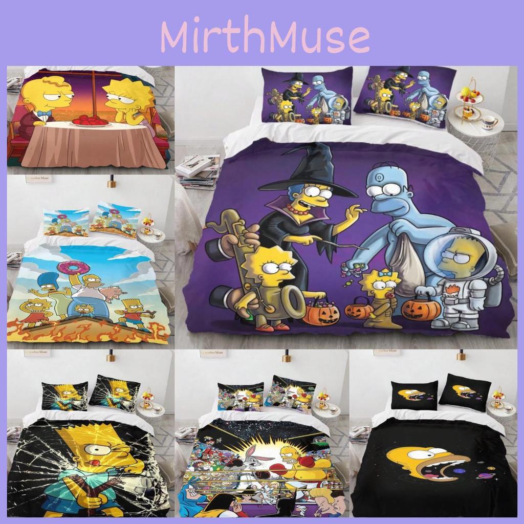 Симпсоны Аниме Набор Пододеяльник Наволочки 3D Принт Спальня Постельное Белье Подарок