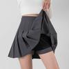 Женская мини-юбка с высокой талией длиной выше колена, свободный подол, анти-оголенная подкладка, платье в молодом стиле, однотонная трапециевидная юбка для девочек, плиссированная юбка, женская одежда