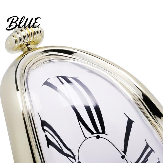 Living Room Wall Clock Modern Distorted Melting Clock Arabic/Roman Numeral Table Silent Decorative Timepiece Non-Ticking for Bedroom Office