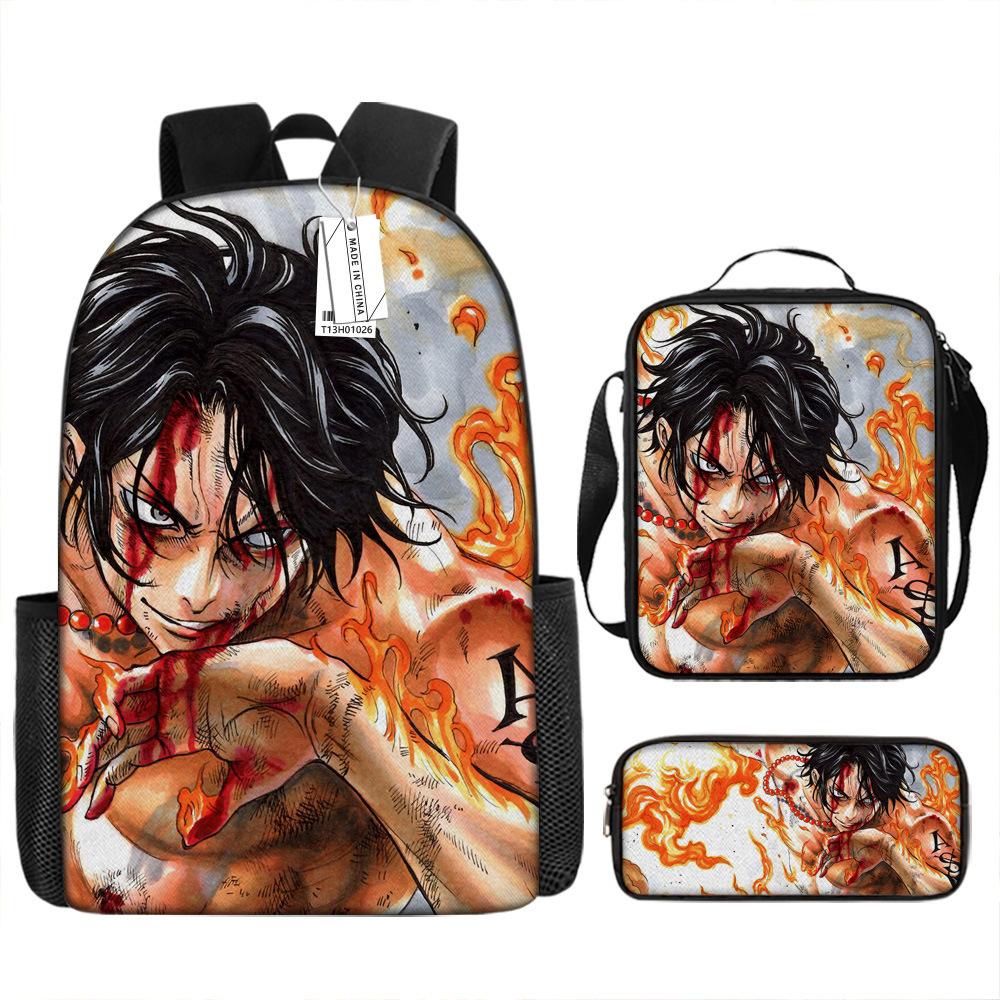 Рюкзак для учеников начальной школы второго или четвертого класса с мультяшной анимацией ONE PIECE, легкий, с большой вместимостью, для снижения нагрузки.