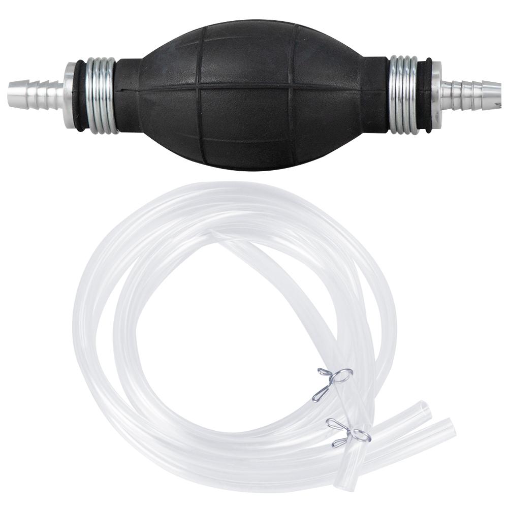 Siphon Hand Pump Portable Manual 8mm Car Fuel Transfer Pump for Gas Petrol Diesel Oil Liquid with Hoses