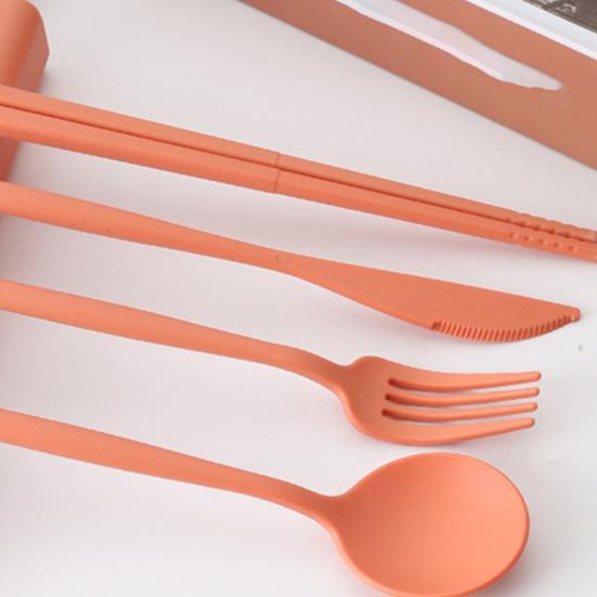4 шт./компл. наборы столовых приборов креативные с футляром пластиковые портативные наборы ложек и вилок