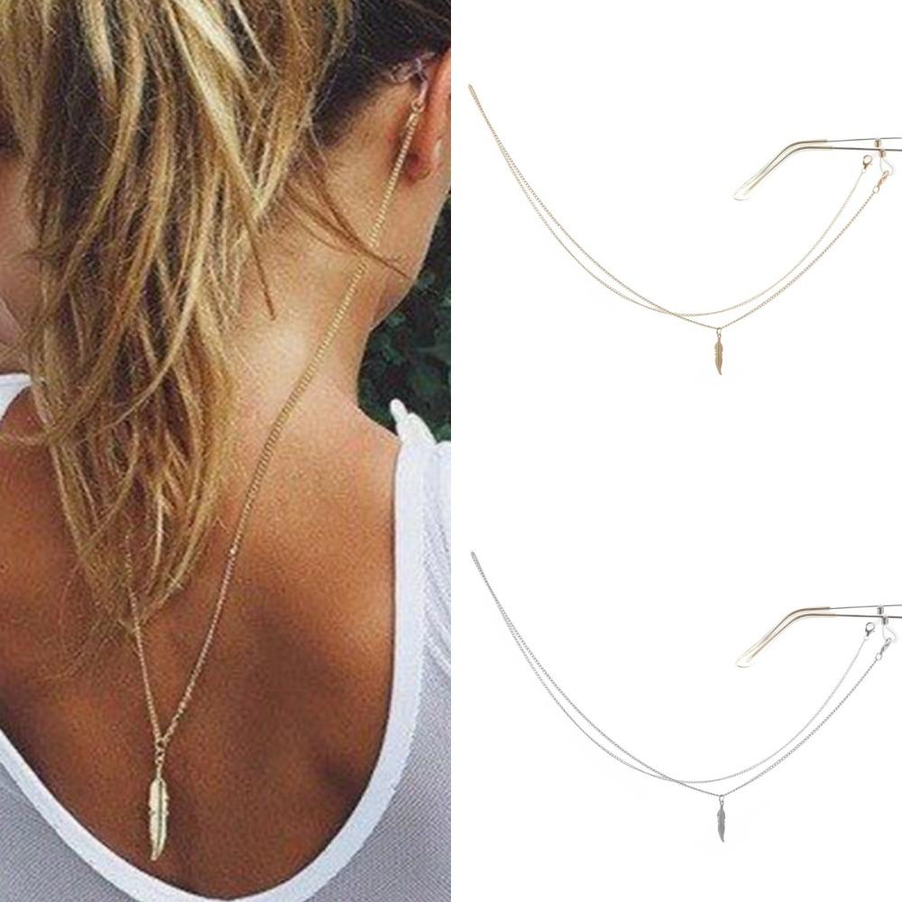 Leaf Pendant Sunglasses Chain Straps Lanyards Metal Chain Splicing Style Chain Glasses Hanging Rope Holder Cord Lanyard