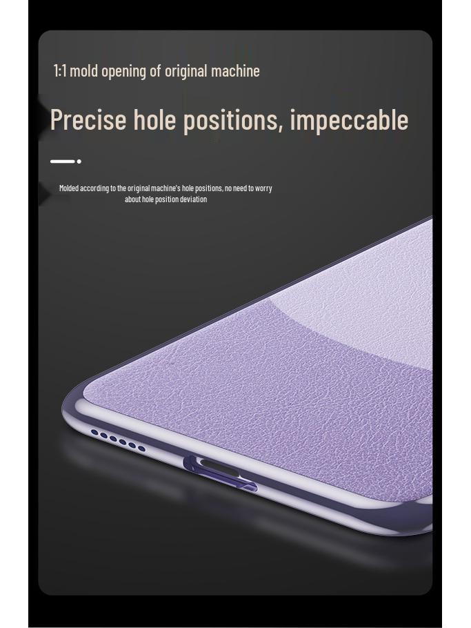 Защитный кожаный чехол для Huawei Mate60 Pro - Ударопрочный, Однотонный дизайн