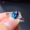 Water Blue Shape Gorgeous Opening Rings For Women Zircon Engagement Party Fine Personalized Jewelry Gift