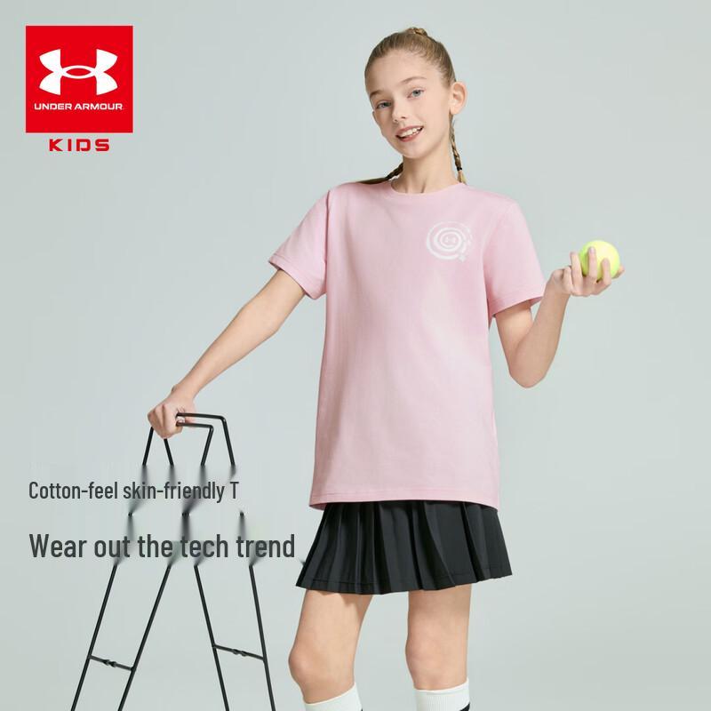 Under Armour Kids Cotton-Feel Breathable Crew Neck Graphic T-Shirt