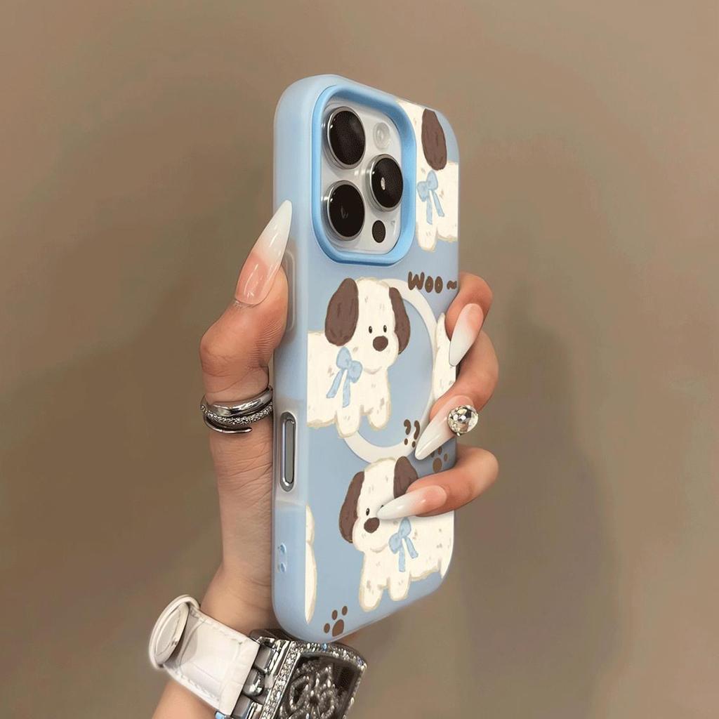 Cartoon Magnetic Jelly Two-in-One Phone Case Double-Layer Phone Case Silicone for IPhone16pro Protective Case