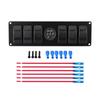 6 Gang Red LED Rocker Switch Panel with Voltmeter for Car RV Boat Yacht Marine 12V-24V
