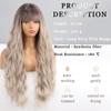 MISSQUEEN женский парик Ombre коричневый, серый цвет длинный волнистый парик с челкой из синтетического волокна женская повседневная одежда косплей волнистый парик