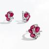 Luxury FancyNatural Ruby Stunning Ring Earring Set 925 Sterling Silver Luxury Jewelry for Women Anniversary & Party Gift