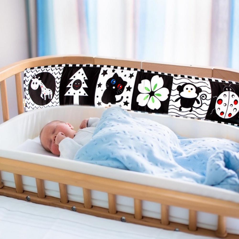 Black White Series Cloth Book Cribs Pram Use Clip On Animal Cloth Book Toys Montessori Baby Visual Stimulation Card Toys