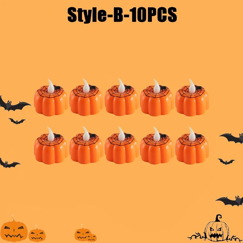Halloween Pumpkin Light LED Candlestick Lamp Ornaments Props Happy Halloween Party Props Pumpkin Candle Light Home Decoration