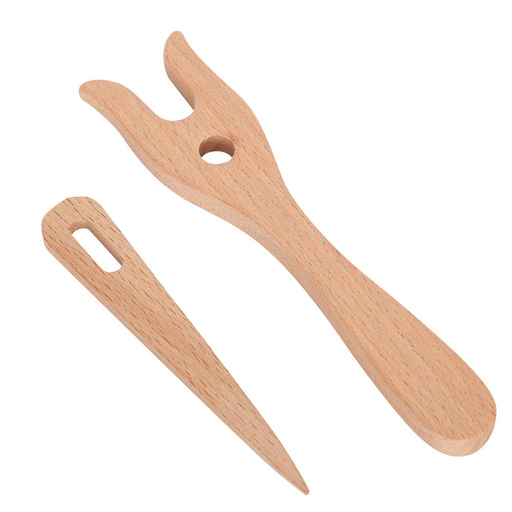 Fork Type Wooden Knitting Tools DIY Weaving Tools for Bracelet Necklace Braided Tools