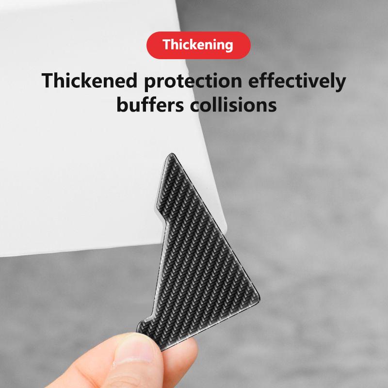 blbn4 2x Carbon fiber Car Logo Door Corner Bumper Security Protection Stickers for Porsche Boxster Cayman Cayenne 911 Macan Panamera