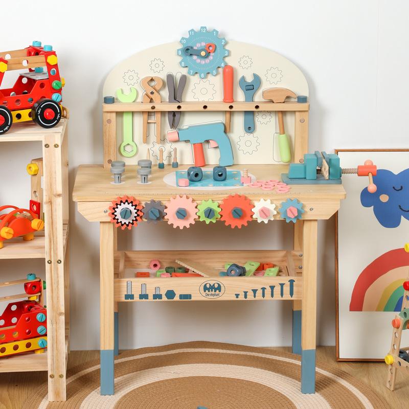 Деревянный детский игровой домик, стол для инструментов, имитация, стол для разборки, закручивание гаек, развивающая игрушка-пазл