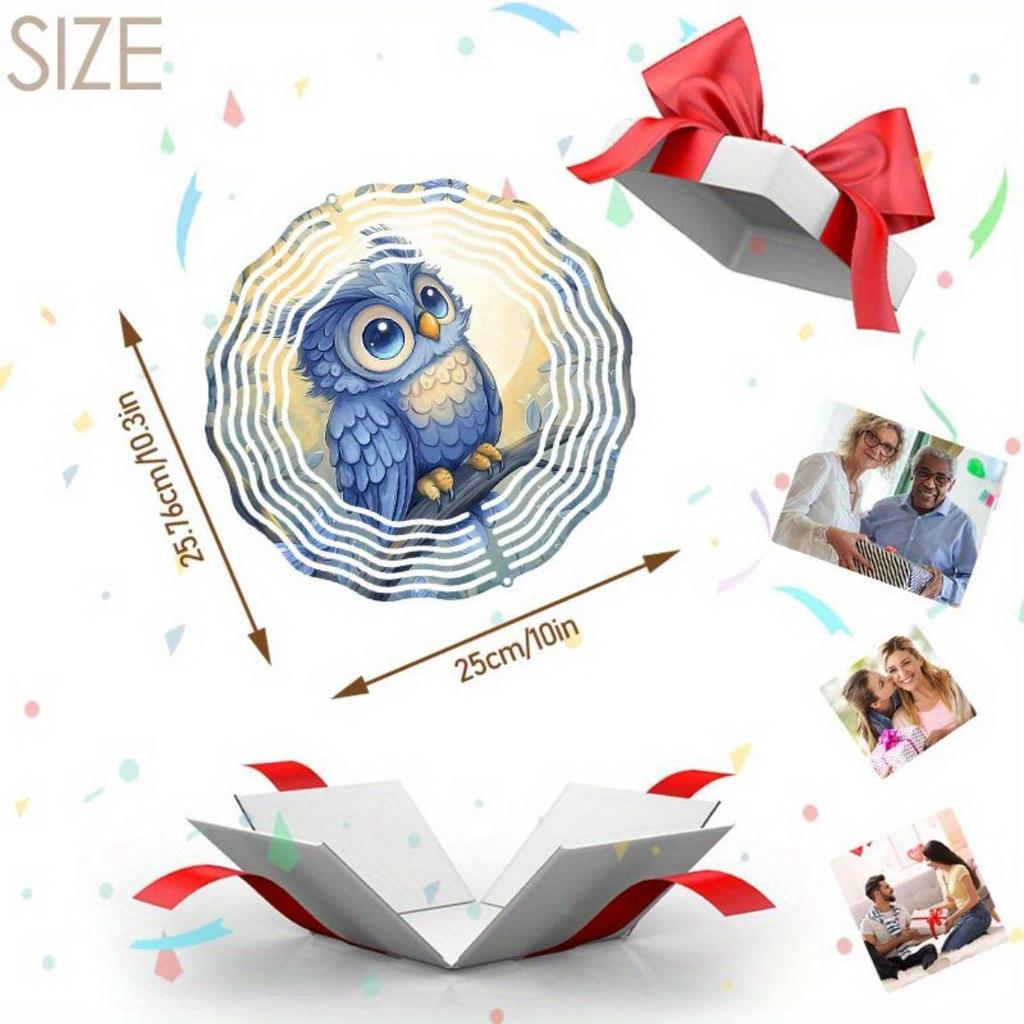 10-дюймовый подвесной ветряной спиннер с крючком на 360 градусов для декора балкона и сада, весенне-летнее уличное украшение, металлические колокольчики для дома