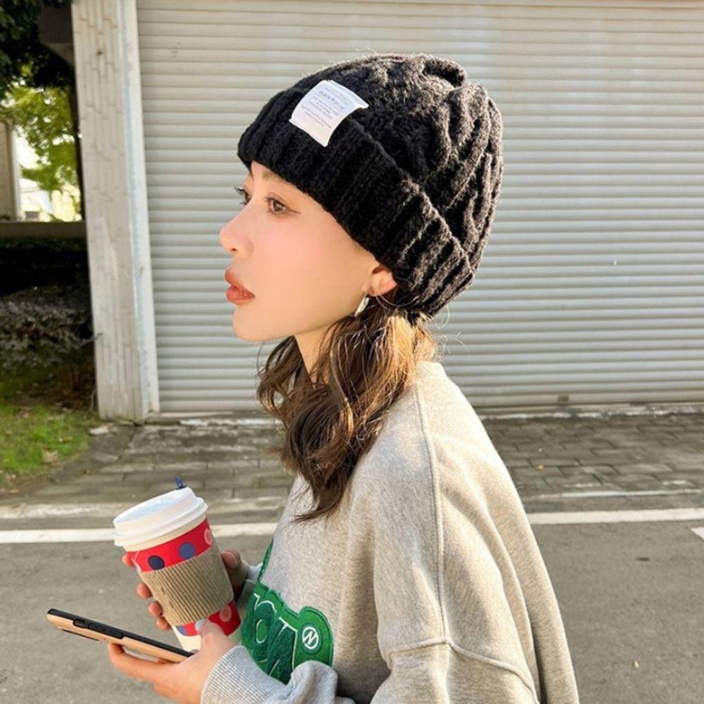Winter 1+1 Goji Fur Knit Cute Twisted Beanie Hat