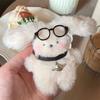 Плюшевый кролик подвеска сумка амулеты мягкий милый белый кролик очки украшение брелок автомобиль рюкзак декор мягкая игрушка кукла собака подарок
