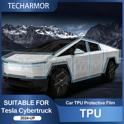 Защитная пленка для фар автомобиля из ТПУ для Tesla Cybertruck 2024 2025 2026 Транспортная и Тонированная Антицарапающая Автомобильные Внешние Аксессуары.