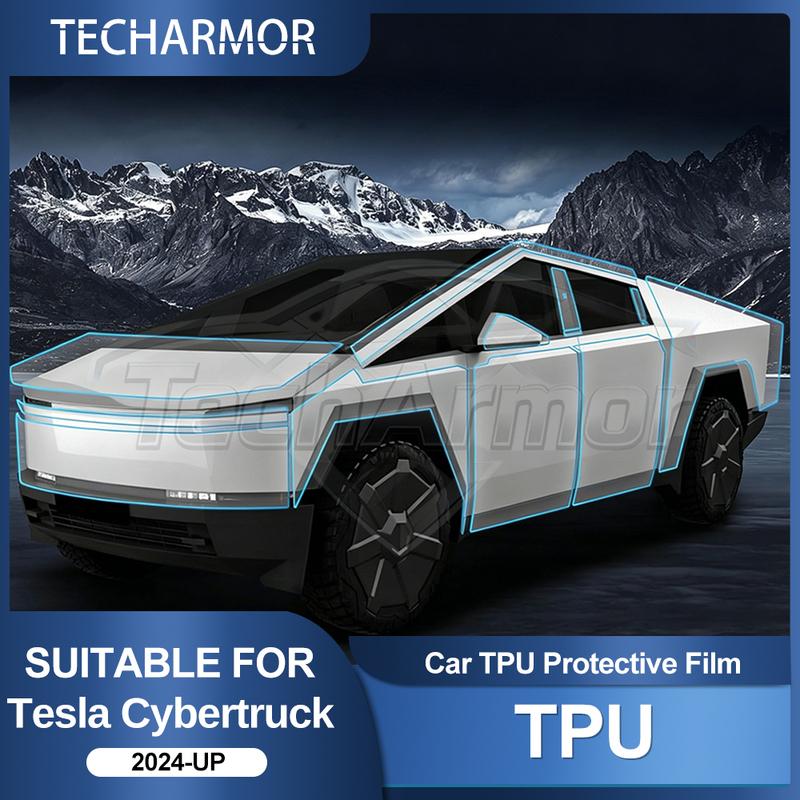 Защитная пленка для фар автомобиля из ТПУ для Tesla Cybertruck 2024 2025 2026 Транспортная и Тонированная Антицарапающая Автомобильные Внешние Аксессуары.
