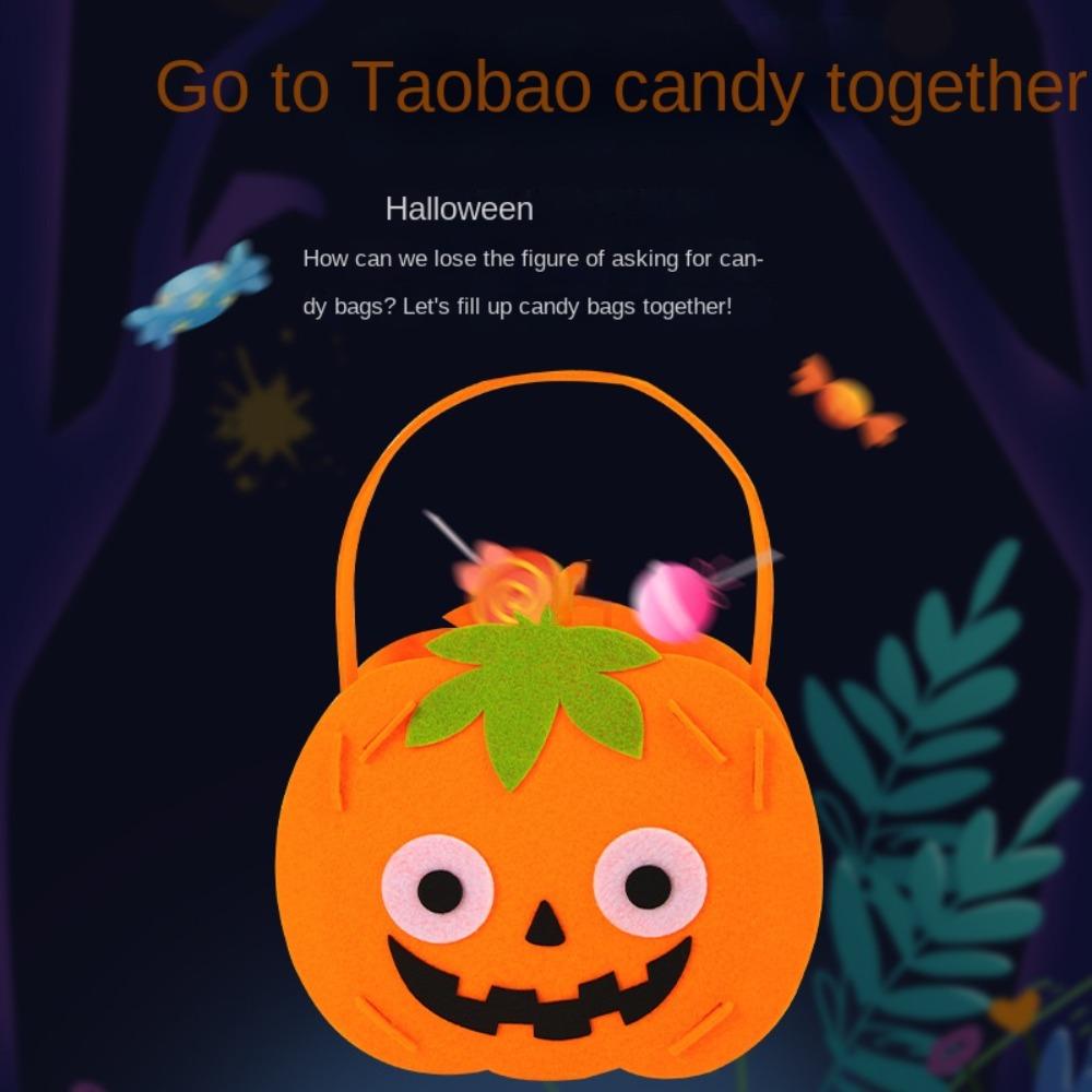 Trick Or Treat Halloween Candy Bag Halloween Decoration Gift Basket Party Halloween Bag For Kids