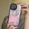 Милый G-Gloomy B-Bear Чехол для телефона Для IPhone 16 15 14 13 12 11 Pro Max Plus Кожаный Мягкий Чехол