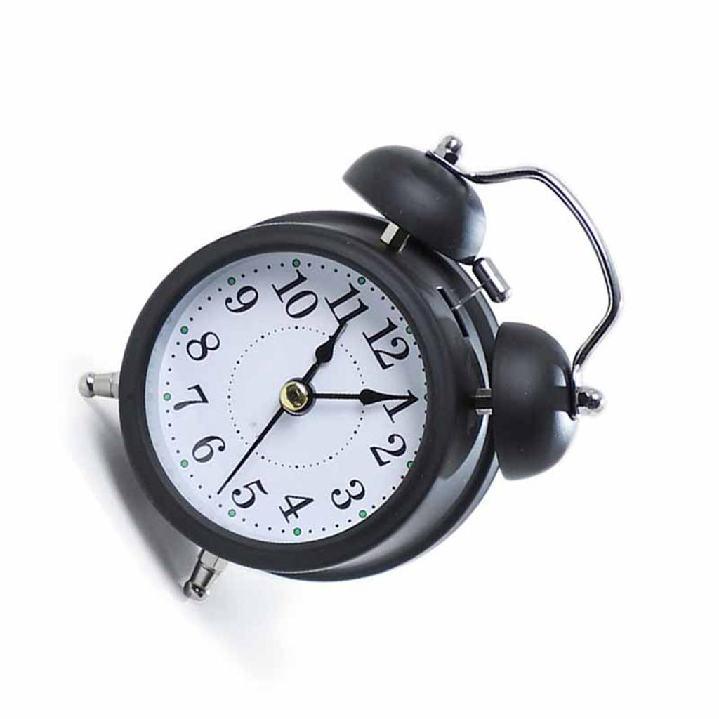 3 Inch Twin Bell Alarm Clock Modern Metal Mechanical Bedside Ringing Alarm Clock Battery Operated