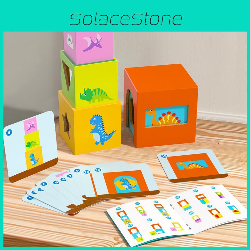 Обучающая деревянная игрушка-пирамидка для малышей с распознаванием форм и для когнитивного развития