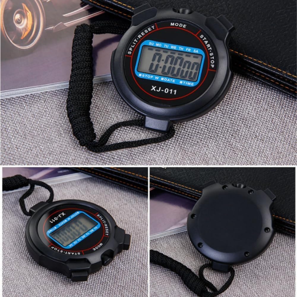 Phyxiul Stopwatch Sports Large Screen Split Timer Alarm Clock Intermittent Training Timer Outdoor Split Stopwatch Countdown Waterproof Rainproof