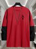 Men's Special Spliced Long Sleeve Tee, Quick Dry Breathable Tops, Regular Fit for Daily Commute Weekend Outing Outdoor Errands Wear