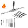 8pc Hand Screw Thread Metric Plug Tap Set M3 M4 M5 M6 M8 M10 Metal Screw Taps Thread Metric Machine Wrench Holder Hand Hinge Set