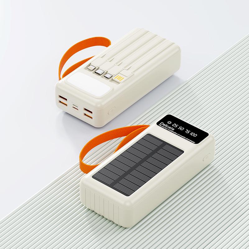 Солнечная Power Bank на 30000 мАч с четырехстрочным дисплеем и индивидуальным логотипом