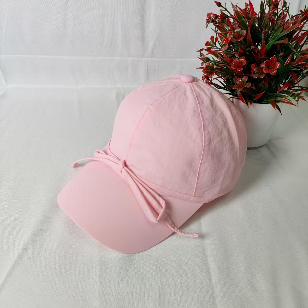Quick-drying niche sweet bow baseball cap children wide brim sunshade light breathable face small cap