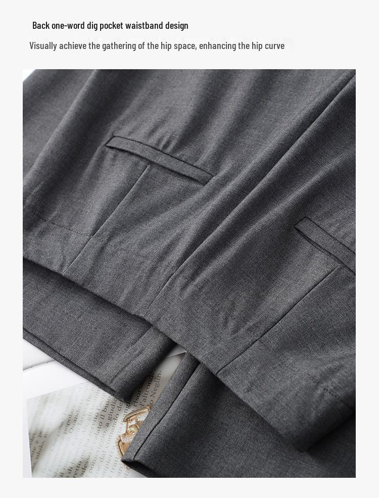 Женские серые брюки А-силуэта с широкими штанинами - Коллекция весна/лето 2025, Высокий класс, Свободный и драпирующийся стиль.
