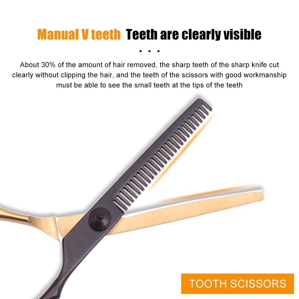 Черное золото Профессиональные парикмахерские ножницы для стрижки челки Ножницы с плоскими зубами Тонкие ножницы Набор инструментов Ножницы для стрижки волос