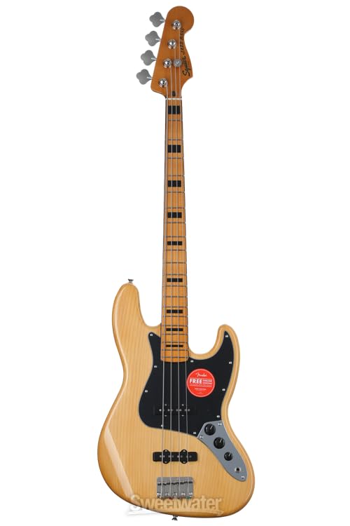 Squier by Fender Classic Vibe '70s Jazz Bass Electric Bass, Natural