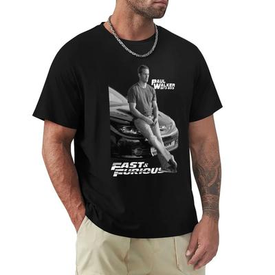 Футболка Paul Walker Street Racins Fast N Furious Харадзюку с коротким рукавом 100% Хлопок Футболка с принтом Топы#Цвет