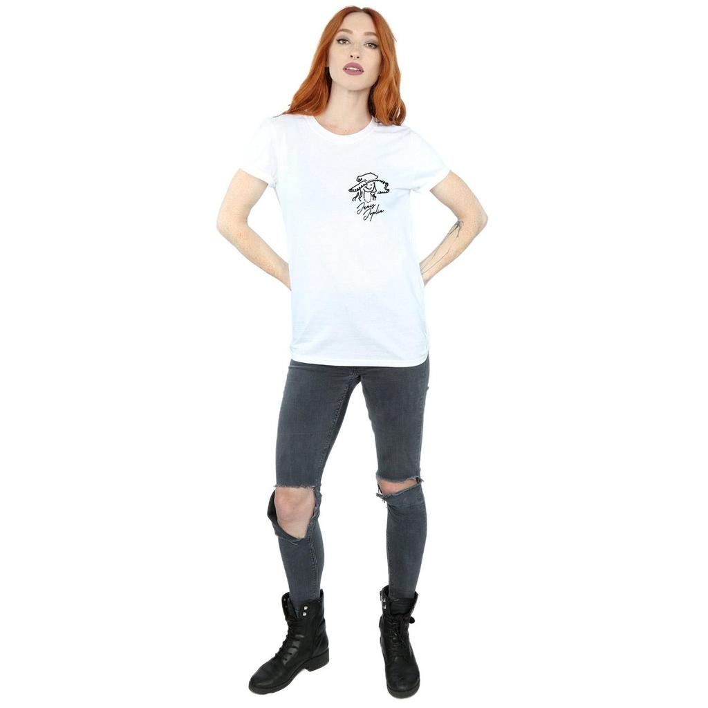 Janis Joplin Womens/Ladies Outline Sketched Cotton Boyfriend T-Shirt