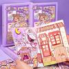 Милый Декоративный Стикер-Книга K-pop Материал для DIY Мультяшная Ватная Бумага Журнал PET Материал Декорация Стикерами