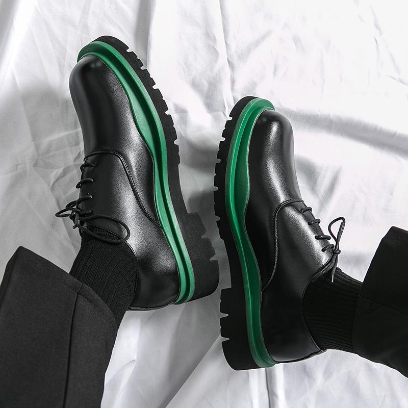 Модные мужские туфли на толстой подошве, увеличивающие рост, модные уличные туфли с модными цветными блоками, повседневные туфли, повседневные вечерние туфли для мужчин