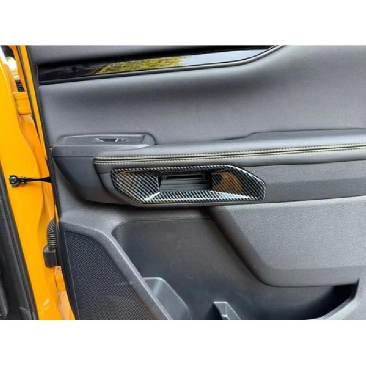 Carbon fiber style inner door handle panel cover trim fit for Ford Ranger 24-25