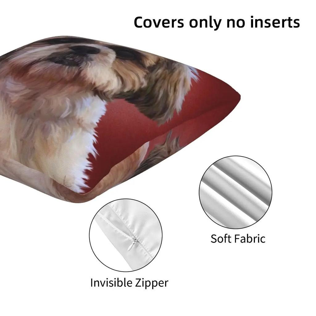 Shih Tzu Dog 2 Pcs Square Pillowcase Pillow Cover Cushion Decor Comfort Throw Pillow For Home Sofa