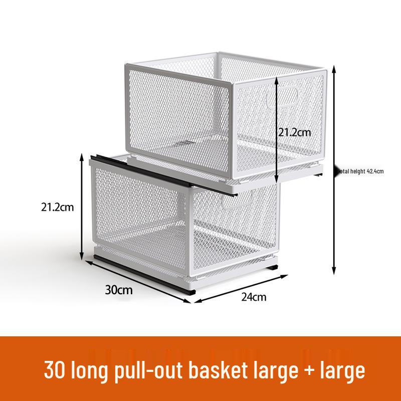 Многоярусная выдвижная кухонная корзина для хранения закусок, приправ и банок