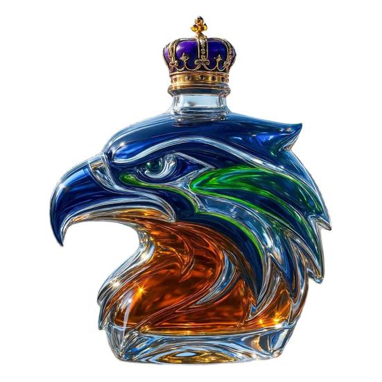 Стеклянный графин для виски в форме головы орла Декоративная бутылка для виски Прозрачная Уникальный подарок для коллекционеров виски, вина, коктейлей Подарок для бара Дисплей для бара Подарки для фанатов