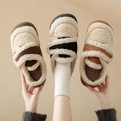 Ношение хлопчатобумажной обуви для женщин, осенне-зимняя овечья шерсть