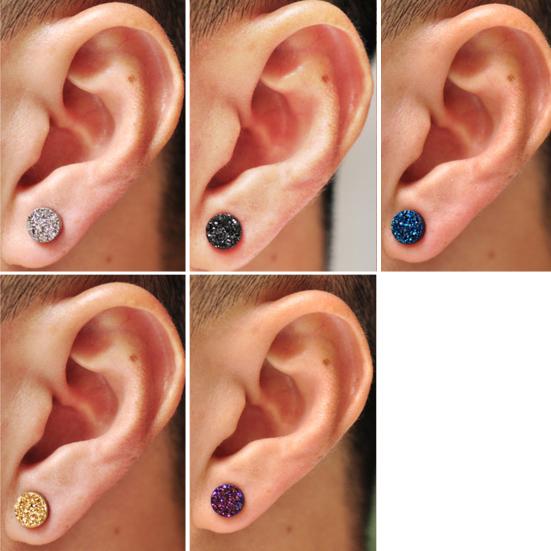 1 пара зажимов для ушей, блестящие, непрокалывающие, безболезненные, с геометрическим гальваническим покрытием, для женщин и мужчин, магнитные шпильки