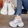 Dad Shoes Women's Autumn New Thick-soled Inner Height Increase 12CM Breathable Casual Shoes Small Sports Shoes