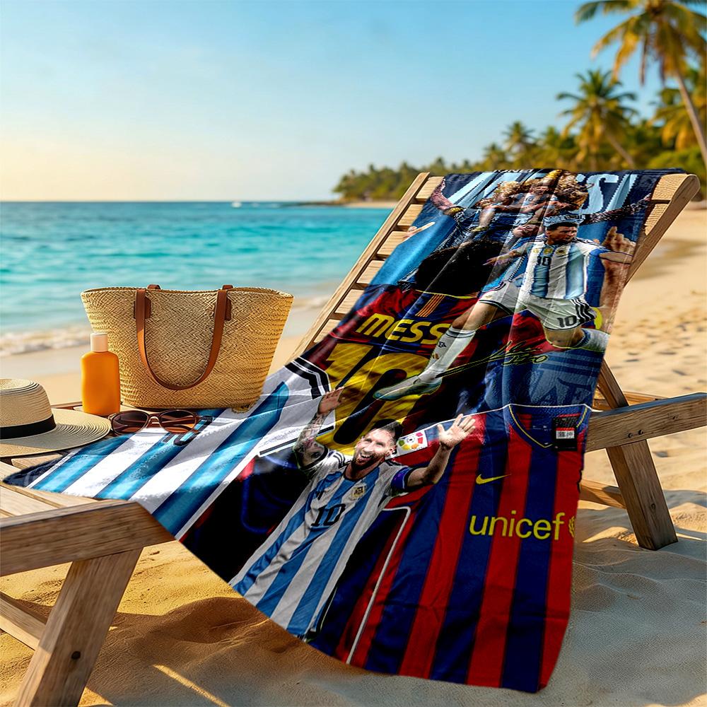 Messi Beach Towel Soft Durable Quick-Dry Comfortable Lightweight Suitable for Sports, Travel, Swimming, Yoga, Bathroom, Beach, And Pool