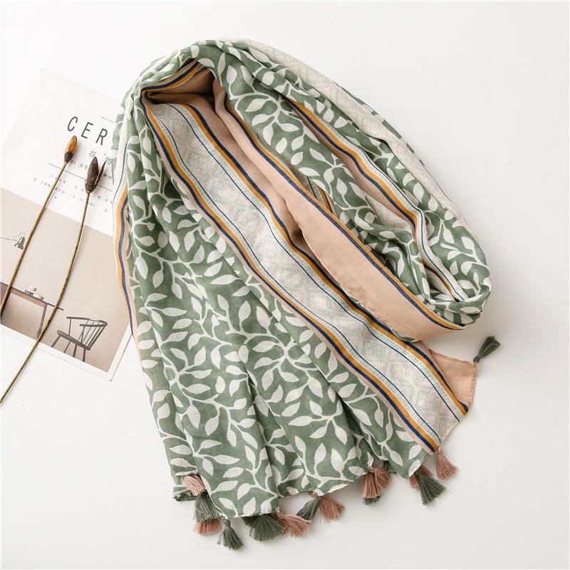 Summer Ventilate 85*180cm Luxury Ladies Soft Women Viscose Scarf Female Cotton Linen Feeling Shawl Tassel Muslim Hijab