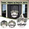 Welcome Sign For Front Door, Sign Front Porch Door Decor Outdoor Hanging